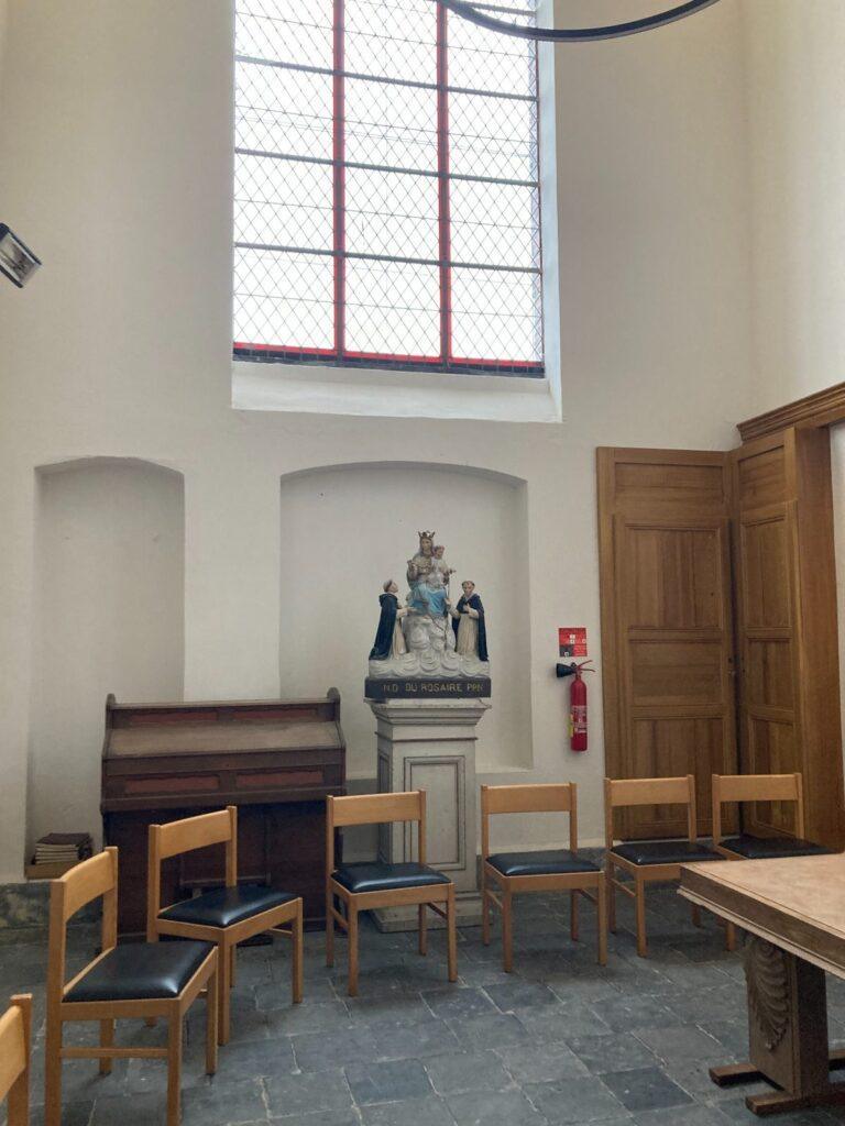 chantier platrerie eglise terdeghem pocholle statue notre dame rosaire