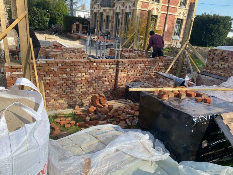 construction pool house saint omer pocholle murs briques 03